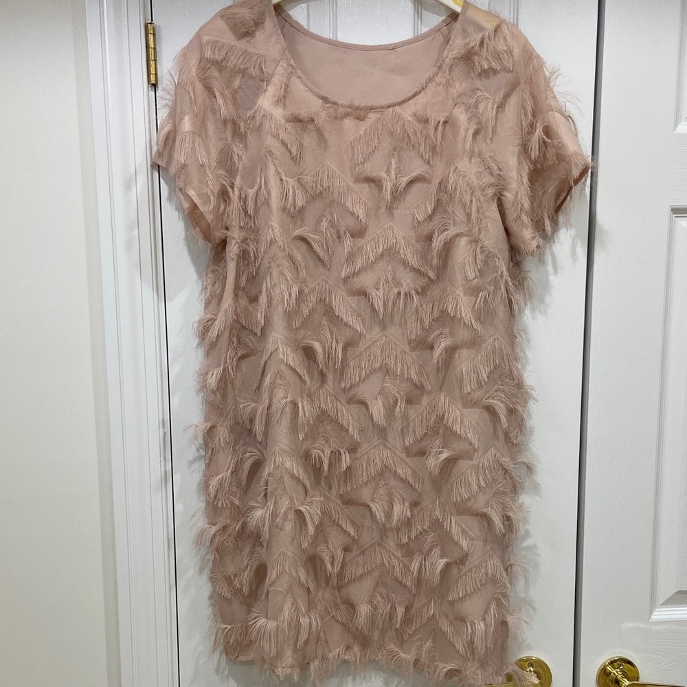Feathery shift dress